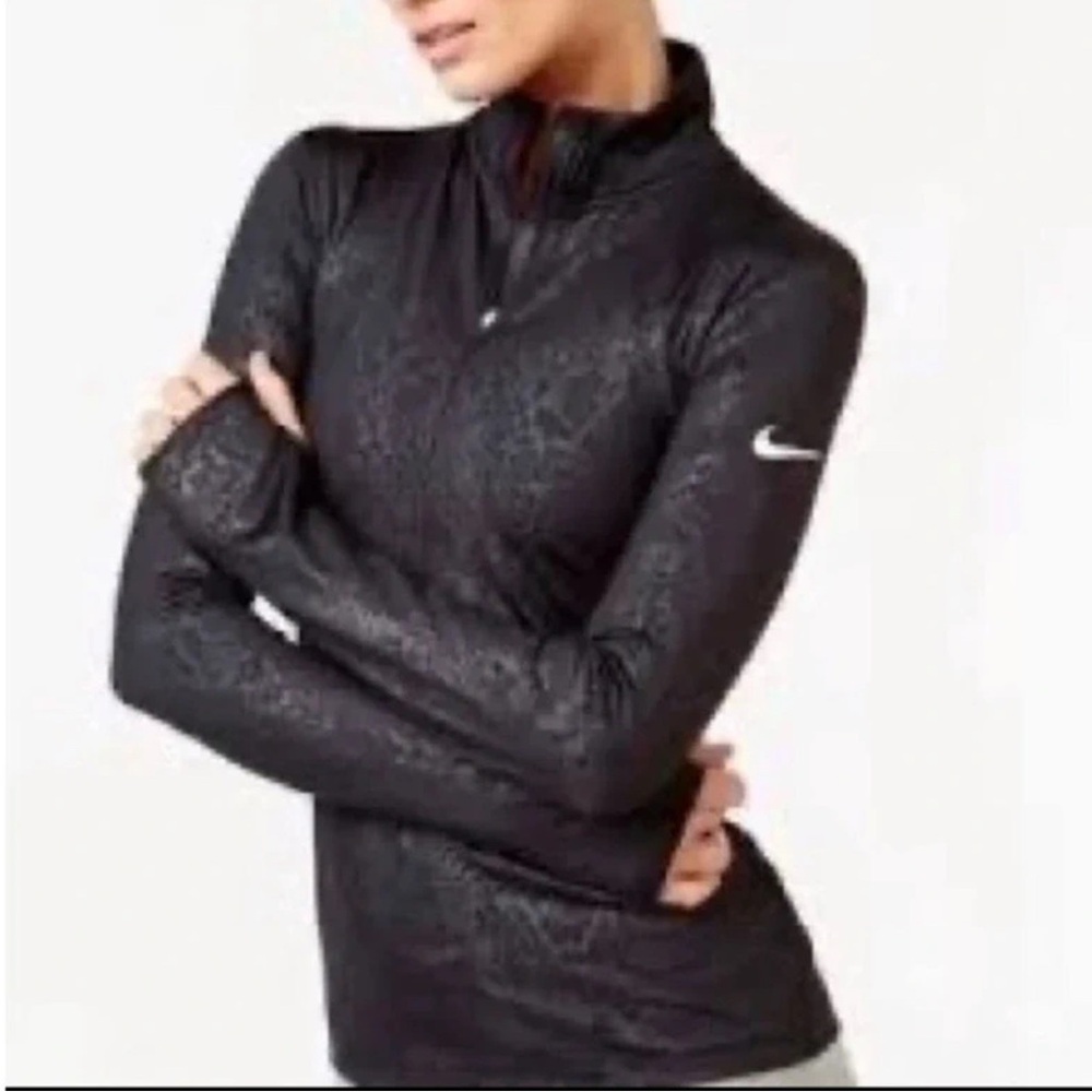 Nike Black Patterned Long Sleeve Shirt